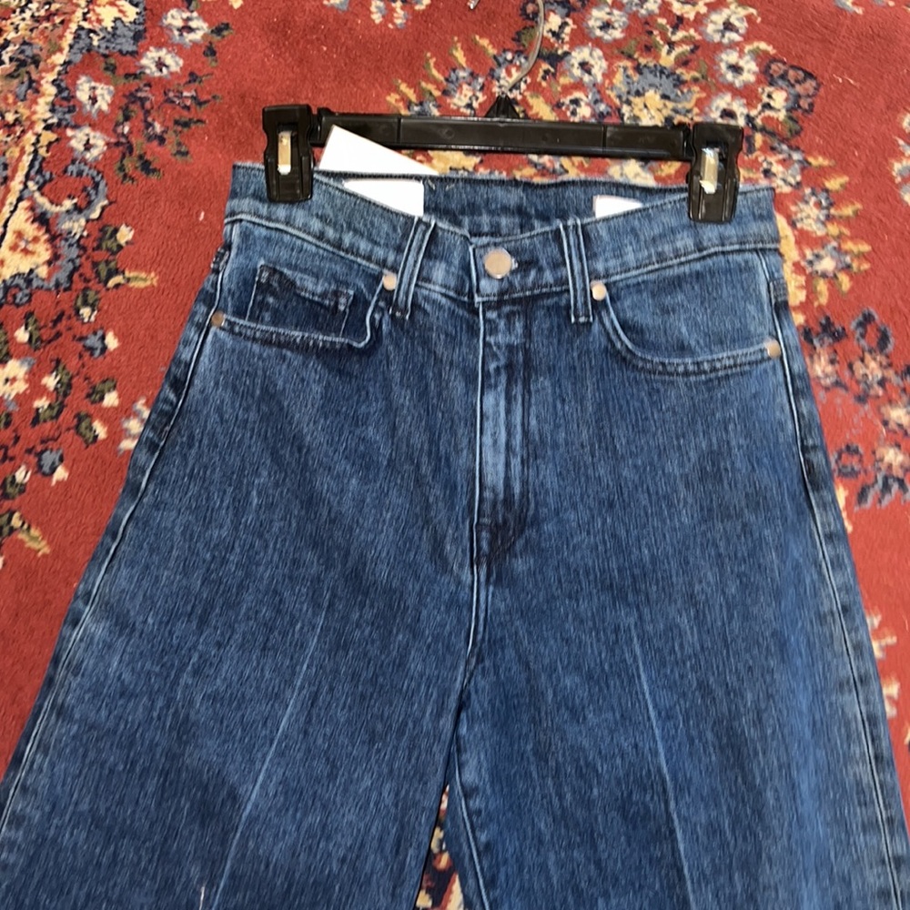 BLDWN wide legged cropped jeans in aura - Picture 4 of 7